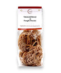 Package of Tagliatelle with Porcini Mushrooms pasta featuring porcini mushroom imagery